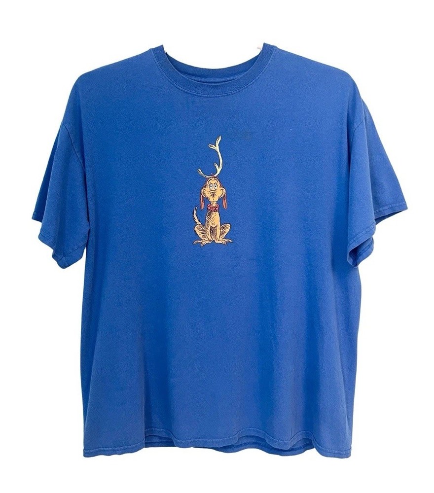 Vintage Grinch Max Promo T Shirt Dr Seuss Movie Tee Blue Size Large