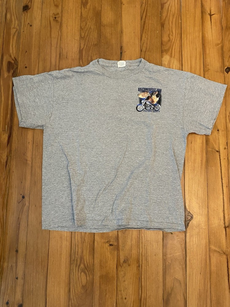 Vintage 2010 Biketoberfest Daytona Beach Wolf Motorcycle T Shirt Large