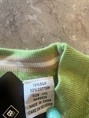 Bachrach Silk Blend Shirt Mens 2XL Green Lightweight Stretch Casual Crewneck