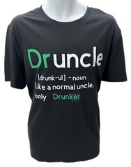 Large T Shirt Black Druncle Normal Uncle Only Drunker