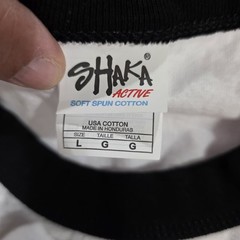 Shaka Active Shirt Mens Large White Black Baseball Raglan Hot Rod Car Y2K