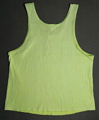 Vintage 1990 Body Ragz Volleyball Tank Top Neon Green Sz Med Oasis Zoo Crew Rare
