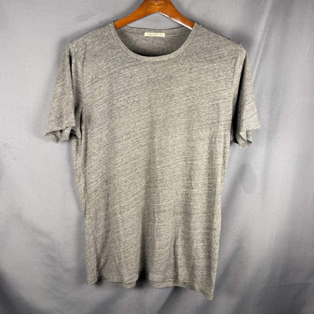 Marine Layer Signature Crewneck T Shirt Mens Medium Large Heather Gray Soft