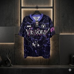 Marvel x Neff Venom Jersey Shirt Mens Medium NWT Graphic Black Purple Pink