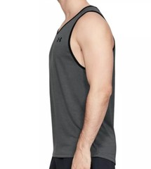 $25 Under Armour Mens Heatgear Loose Tech Tank Top Shirt Color Black Gray Small