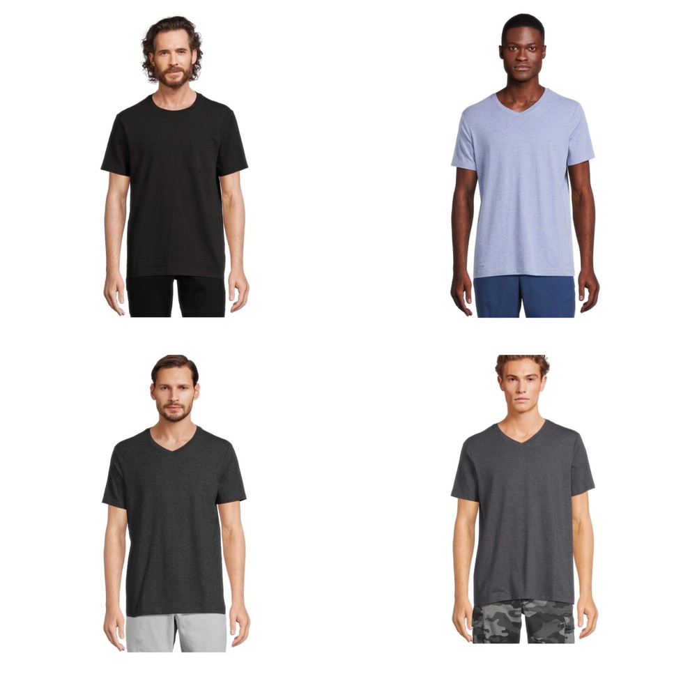George Men’s V-Neck Textured Short Sleeve Tee Size: XS, S, M, L, XL 2XL, 3XL