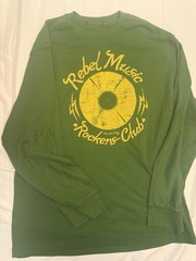 Old Navy Men’s Long Sleeve Waffle Shirt Green W Itch Yellow Logo Large