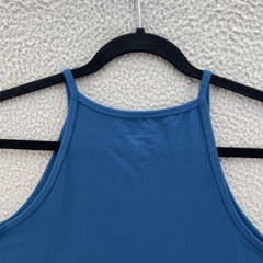 Torrid Top Women Plus Size 1X Blue Poseidon Foxy High Neck Crop Stretch Cotton