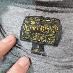 Lucky Brand Shirt Mens Medium Gray Aztec Pocket Tee Geometric Pattern Casual