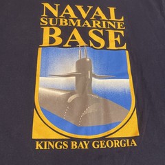 Vintage Y2K Naval Submarine Base Kings Bay Georgia Navy Blue Men’s Tee Medium