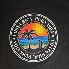 Costa Rica Pura Vida Men’s M Black Graphic T‑Shirt Beach Sunset Cotton Blend