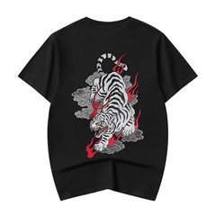 Niepce Japanese Streetwear T-Shirt Embroidery Graphic Tee for Men