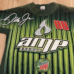 Chase Authentics Dale Jr #88 AMP Energy Mountain Dew NASCAR Green Tee XL