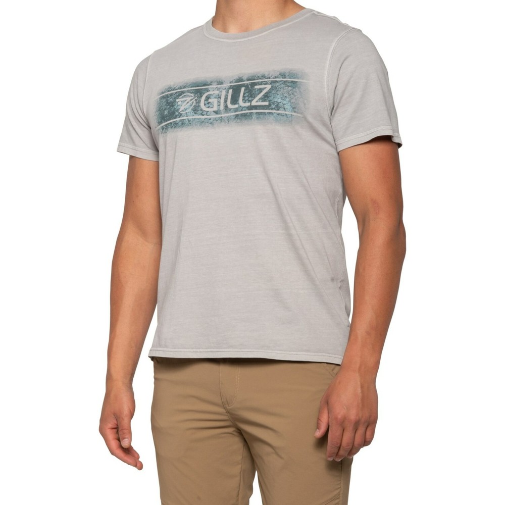 Gillz Scales Stripe Graphic Fishing T Shirt – Size S – 2XL – High Rise Grey NEW!
