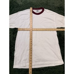 Vintage Soffe Shirts Ringer T-Shirt Adult Large White Maroon Crew Neck U.S.A