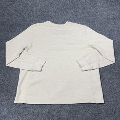 Eddie Bauer Henley Shirt Mens XL Beige Long Sleeve Waffle Knit Thermal Tagless