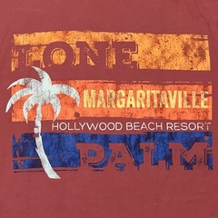 Margaritaville T Shirt Mens L Red Lone Palm Hollywood Beach Resort Tee