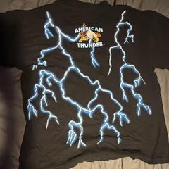 American Thunder Double-Sided Black Panther Lightning Graphic T-Shirt Men’s XL