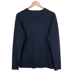 Vintage Yohji Yamamoto AAR Yohji Design Studio Blue Plaid Long Sleeve Tee Shirt