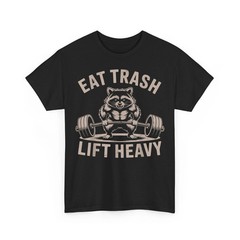 Eat Trash Lift Heavy Funny Raccoon Workout Gym Deadlift T-Shirt