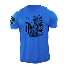 New Men’s Distressed USA Eagle Flag T-Shirt In GOD We Trust American Graphic Tee