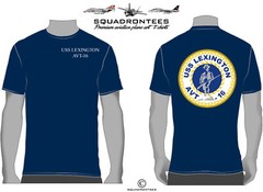 USS Lexington AVT-16 Logo Back Squadron T-Shirt, USN Licensed Product
