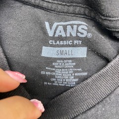 Vans Off The Wall T-Shirt Men Small Black Cotton Dark Wash Graphic Everyday Wear
