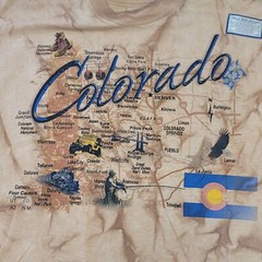 NWT Vintage 90s Colorado Map Souvenier t-Shirt New with Tags on Anvil Label