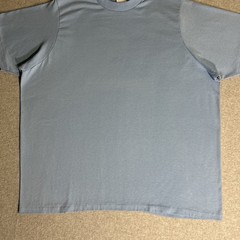 Vintage 60’s/70’s Plain Baby Blue 50/50 Cotton Poly Blend T-Shirt XL Blank