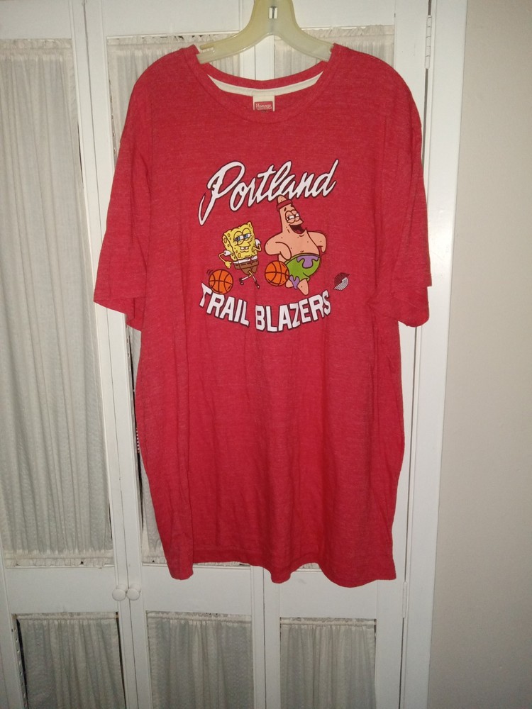 Homage Portland Trailblazers SpongeBob & Patrick Tee T-Shirt Men’s XXL GORGEOUS