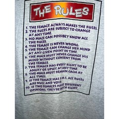 Vintage The Rules Shirt The Female Is Never Wrong Gray Graphic Tee 90s 1990s M