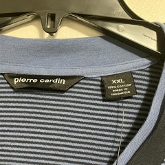 Pierre Cardin Vintage Blue Striped V-Neck Shirt Men’s XXL