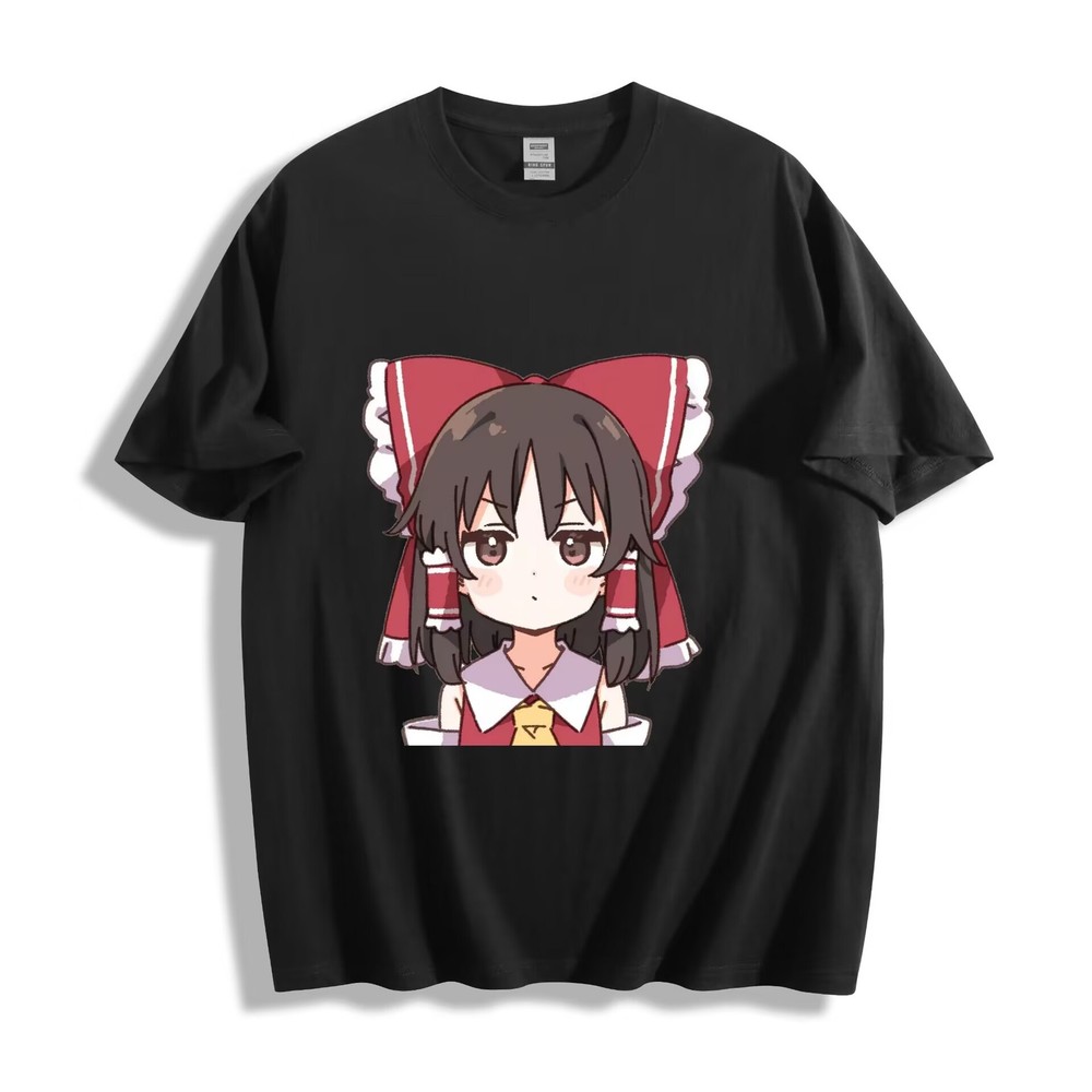 Touhou Project Reimu Hakurei T-Shirt – Chibi Portrait Red Bow Design Unisex Tee