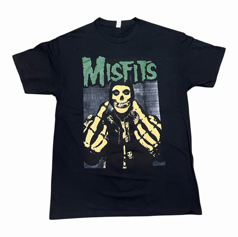 Misfits Men’s Black Band Rock Graphic Print Crew Neck Short Sleeve T-Shirt L