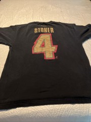 Reebok Minnesota Wild Clayton Stoner 4￼Hockey Black T-Shirt Mens Large RARE!