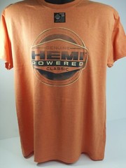 Orange T-Shirt – HEMI Powered Genuine Classic Emblem – MOPAR Licensed