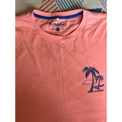 Chubbies Mens XL Pink The Weekend Has Arrived Palm Tree Graphic T-Shirt Coral
