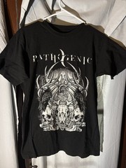 Pathogenic Skull Rock Band Graphic T-Shirt Black M Cotton Crew Neck Short Sleeve