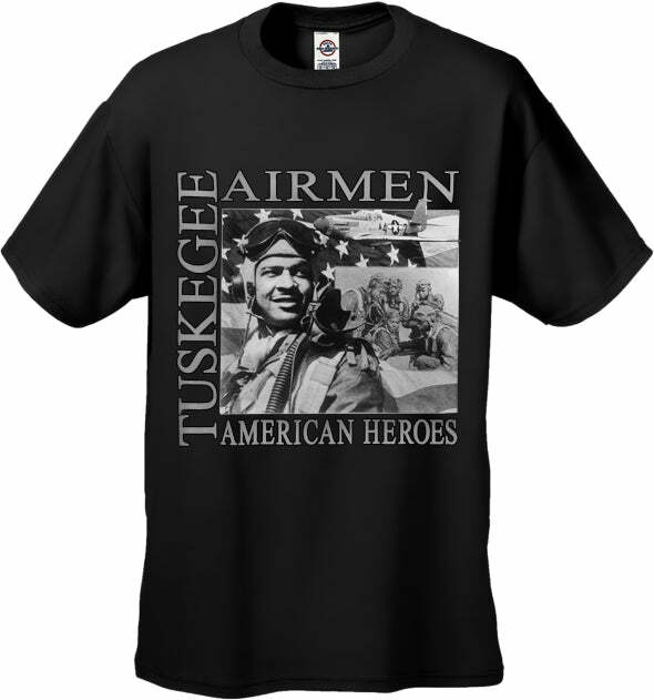 Tuskegee Airmen American WWII Heroes Men’s T-Shirt Black Size S, M, L, XL, XXL