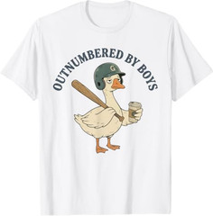 Funny Boy Mom Goose Mothers Day Outnumbered By Boys Baseball T-Shirt