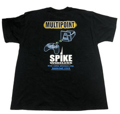 Spike Wireless Vintage Gaming Tech Black Double Sided T Shirt Mens Size XL