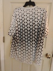 Geometric Triangle Pattern Graphic T-Shirt Mens 3XL White Black Abstract Art Tee