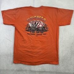 Bayside Union Local 797 OPCMIA Las Vegas Orange SS Graphic Shirt Men’s XL Faded