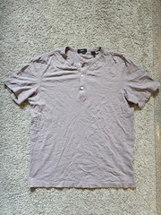 Mens Theory Henley Short Sleeve Tshirt – Medium – Light Purple