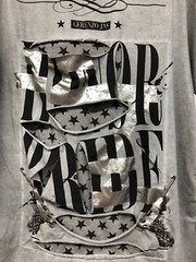 DAVID & GERENZO Sz XL Ripped & Torn Gray Foil Short Sleeve Mens T Shirt Tee