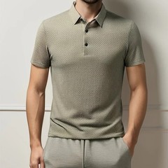 New Summer Mesh Ice Silk Short-sleeved T-shirt Men’s Ice Silk Short Sleeve Shirt