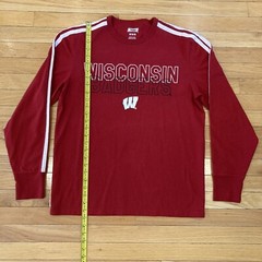 Wisconson Badgers Mens Shirt Size Medium Red Long Sleeve College Football