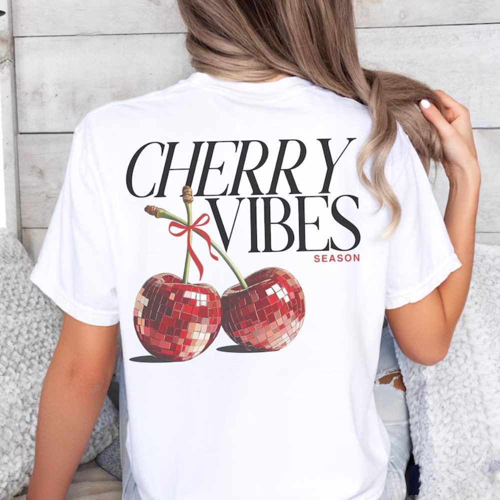 New Trendy Coquette Cherry Shirt Oversized Retro Cherry Aesthetic T-Shirt S-5XL