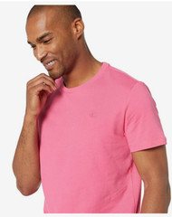 Calvin Klein Short Sleeve Smooth Cotton Crew Neck Tee, Pink Flambe,M
