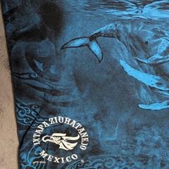 Ocean Whales Shirt Adult 2XL XXL Blue Graphic All Over Screen Print Mens
